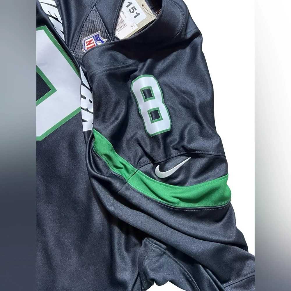 Nike‎ Dri-Fit New York Jets Aaron Rodgers #8 Jersey Black Men’s 3XL NFL On Field